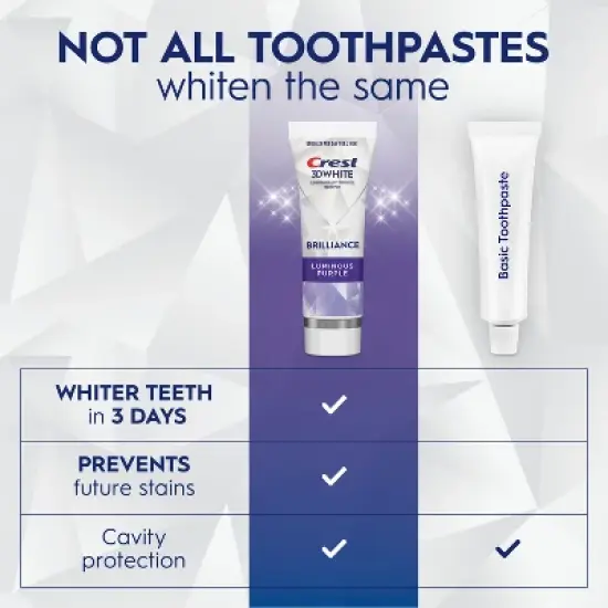 Crest 3D White Brilliance Luminous Purple Toothpaste - 4.6oz image {6}
