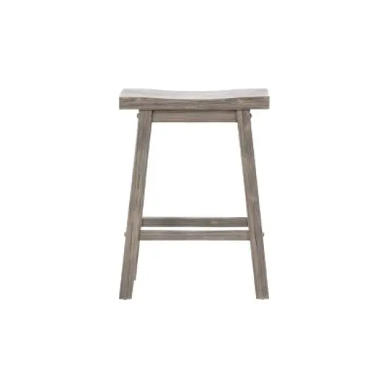 Set of 2 24" Sonoma Saddle Backless Counter Stools Storm Gray Finish - Boraam image {3}