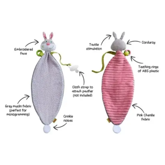 HABA Cuddly Bunny Hops Snuggly Lovey Baby Blankie image {2}