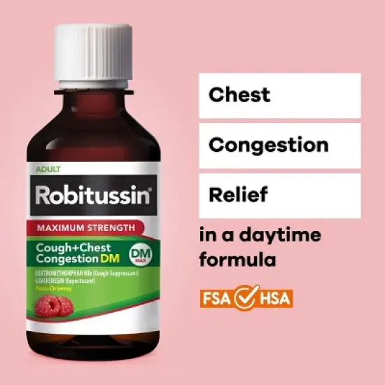 Robitussin Cough + Congestion DM Max Syrup - Dextromethorphan - 8 fl oz image {5}