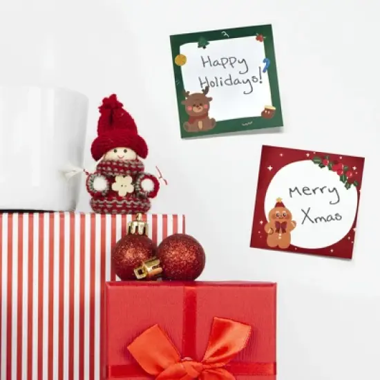 Wrapables Happy Holidays Christmas Sticky Notes, Adhesive Winter Holiday Memo Notepads for Home, Office, Work, Cute Buddies 8pc image {3}