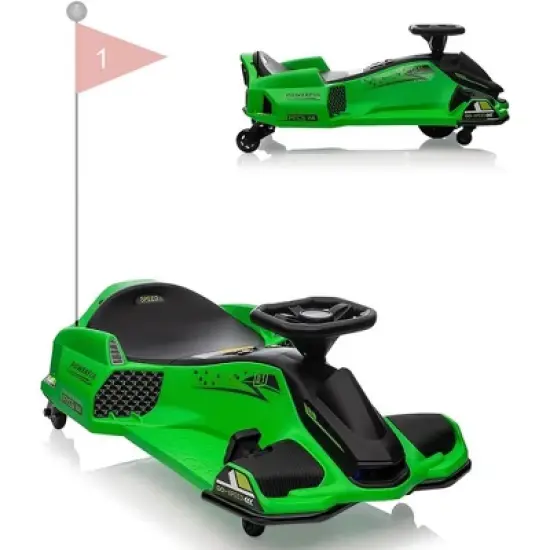 12V Ride-On Drift Car for Kids, Electric Drifting Go-Kart with High/Low Variable Speed, 5 Wheels, Built-In Music, Low-Power Alarm, Ages 8+ image {8}