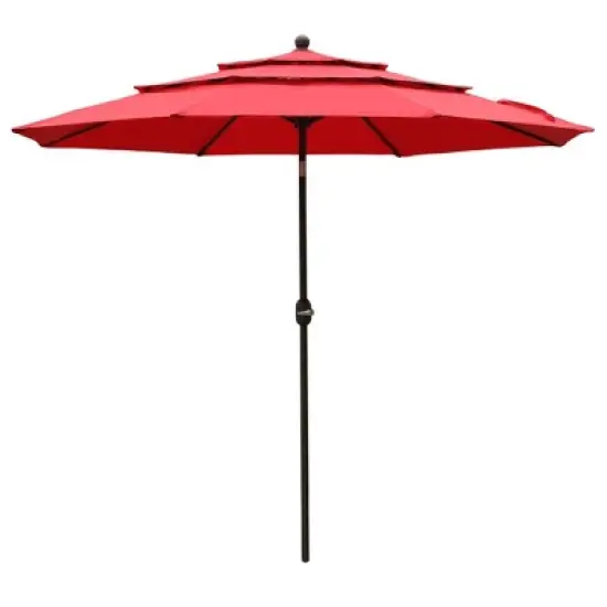 Aoodor Garden Market Umbrella - Outdoor Patio Umbrella Round image {7}