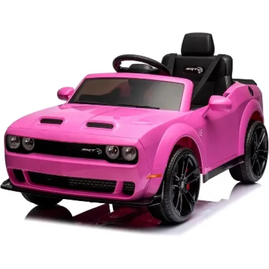 Kids Electric Car | Licensed Dodge Challenger Ride-On 12V Battery-Powered Vehicle with Remote, LED Lights, Bluetooth, MP3 for Boys and Girls image {9}
