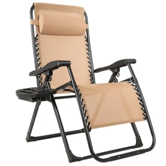 Costway Oversize Lounge Chair Patio Heavy Duty Folding Recliner image {8}