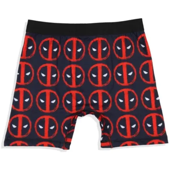 Marvel Mens' 2 Pack Deadpool Cat Symbol Boxers Underwear Boxer Briefs Black image {4}
