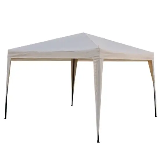Northlight 10' x 10' Beige Pop-Up Outdoor Canopy Gazebo image {1}