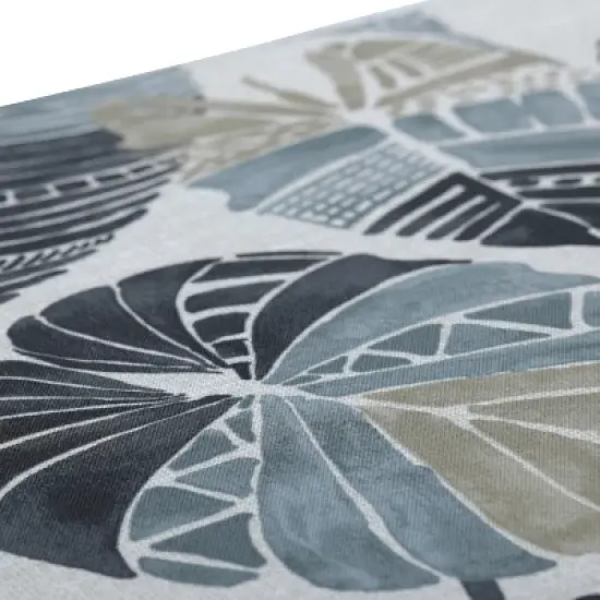 2pc 18.5"x15.5" Outdoor/Indoor Rounded Chair Pad Hixon Stone Black - Pillow Perfect image {3}