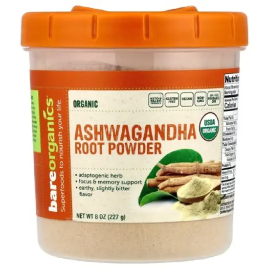 BareOrganics Ashwagandha Root Powder, 8 Oz image {4}