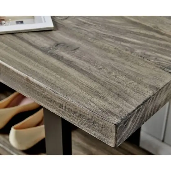 Pomona Metal and Reclaimed Wood Bench Slate Gray - Alaterre Furniture image {5}