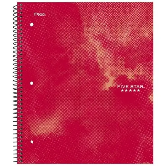 Five Star Active Subject Notebook 80ct Red image {1}