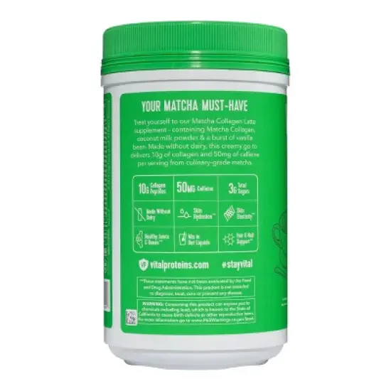 Vital Proteins Matcha Latte Vanilla Canister - 9.3oz image {2}