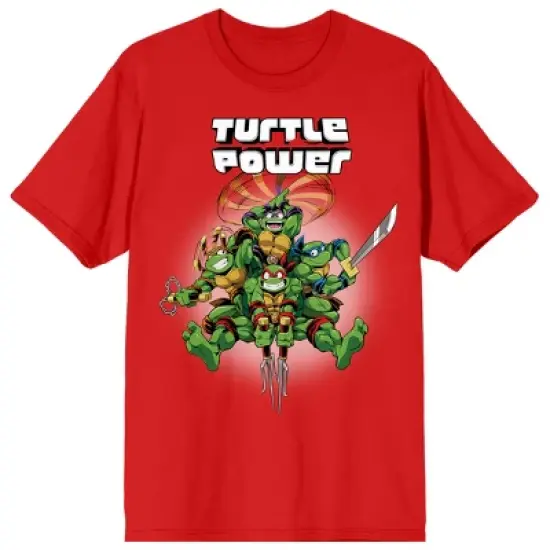 World Of TMNT Turtle Power Crew Neck Short Sleeve Red Women's T-shirt image {3}