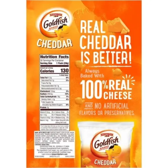 Goldfish Cheddar Crackers Snack Pack MultiPack Box - 30oz/30ct image {4}