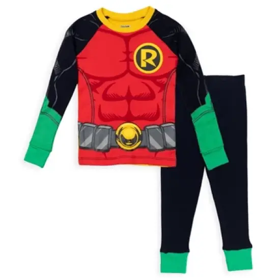 DC Comics Justice League Robin Cosplay Pajama Shirt and Pants Sleep Set Toddler image {13}