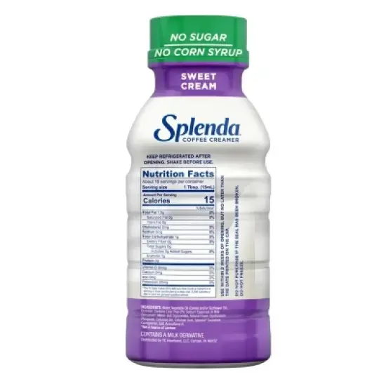 Splenda Sugar Free, Low Calorie Sweet Cream Coffee Creamer, 8 fl Ounces Bottle, Pack of 4 image {2}