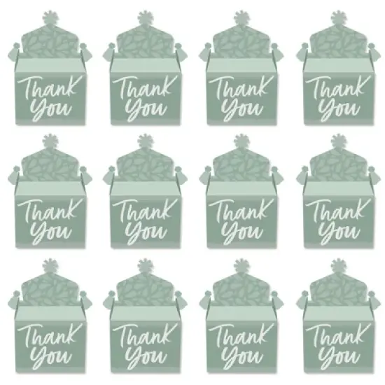 Big Dot of Happiness Sage Green Elegantly Simple - Treat Box Party Favors - Guest Party Favors Goodie Gable Boxes - Set of 12 image {3}