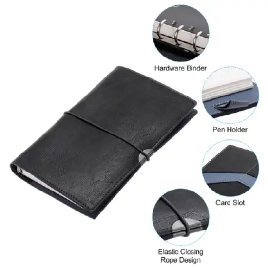 Unique Bargains PU Leather Refillable Magnetic Buckle Notebook image {3}