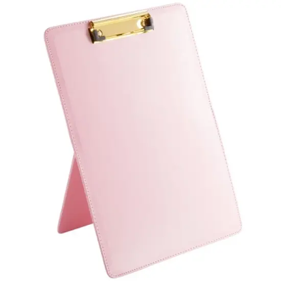 Paper Junkie Pink Standing Clipboard, PU leather Foldable Stand and Document Holder for Office, Letters, Legal Documents, 9 x 13" image {8}