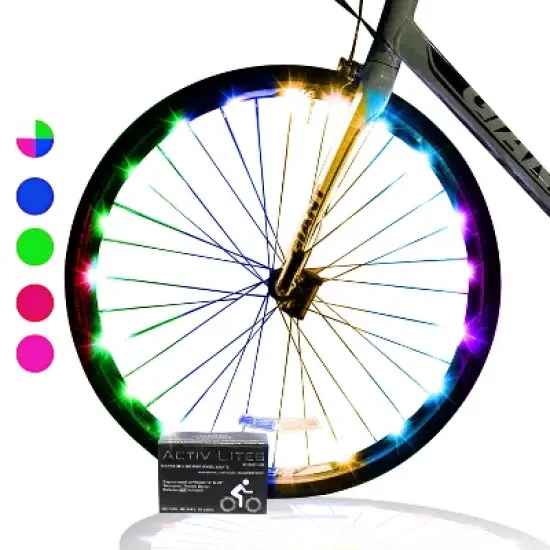 Activ Life LED Bike Wheel Lights with Batteries Included! Get 100% Brighter and Visible from All Angles for Ultimate Safety & Style (1 Tire Pack) image {1}