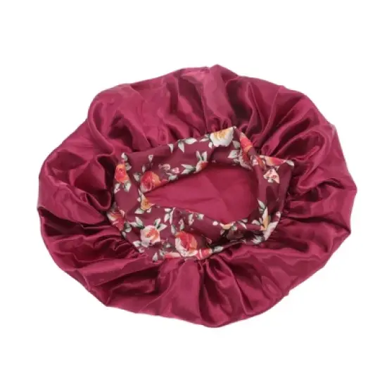 Unique Bargains Women Flowered Shower Cap Black 1 Pc image {9}