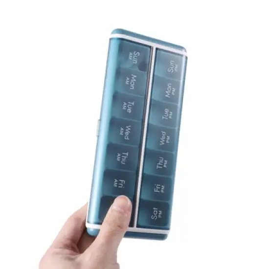 Unique Bargains 14 Grids Double Row Pill Case 1 Pc image {4}