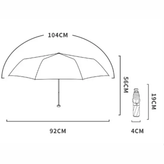 Clotth Folding Umbrella - Sunny and Rainy Dual-use Parasol, Lightweight Portable, Colored printed Double-purpose Sunshade, Golden - Early Spring image {2}