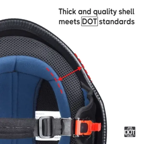 AHR RUN-G DOT German Style Motorcycle Half Helmet Open Face Cruiser Chopper Biker Skull Cap Helmet S/M/L/XL image {5}