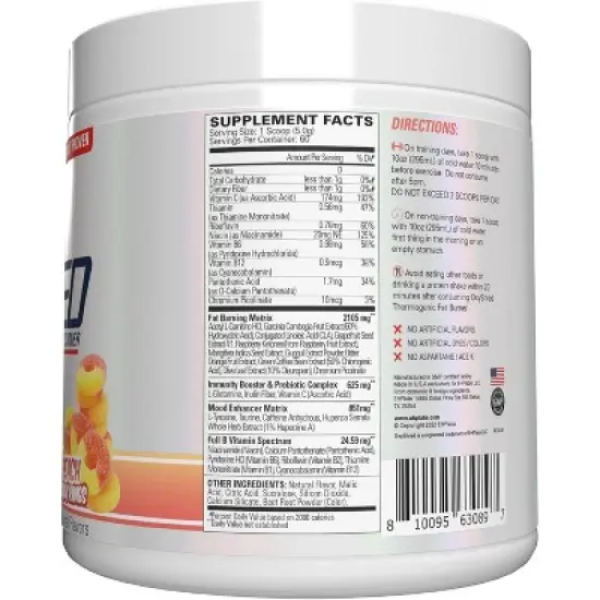 EHPlabs OxyShred Thermogenic Pre Workout & Fat Burner - Clinically Proven Preworkout Powder with Acetyl L Carnitine - Peach Candy Rings, 60 Servings image {6}