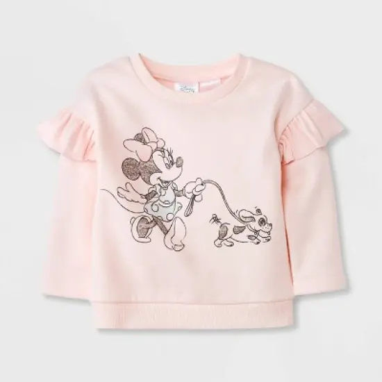 Baby Girls' 2pc Minnie Mouse Top and Bottom Set - Light Pink image {2}