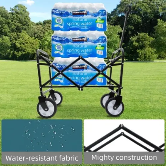 FATMOON Foldable Wagon Cart with Waterproof Liner & All-Terrain Wheels, Lightweight - for Beach, Camping, Gardening by Families & Outdoors image {14}