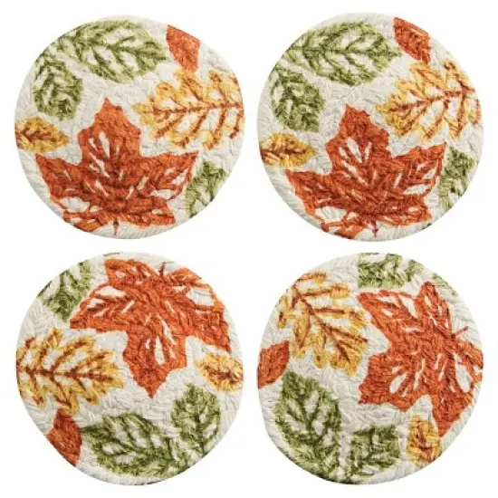 Park Designs Fall Leaves Printed Braided Coasters Set image {3}