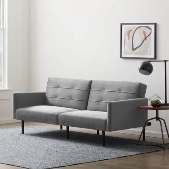Comfort Collection Futon Sofa Bed with Buttonless Tufting - Lucid image {2}