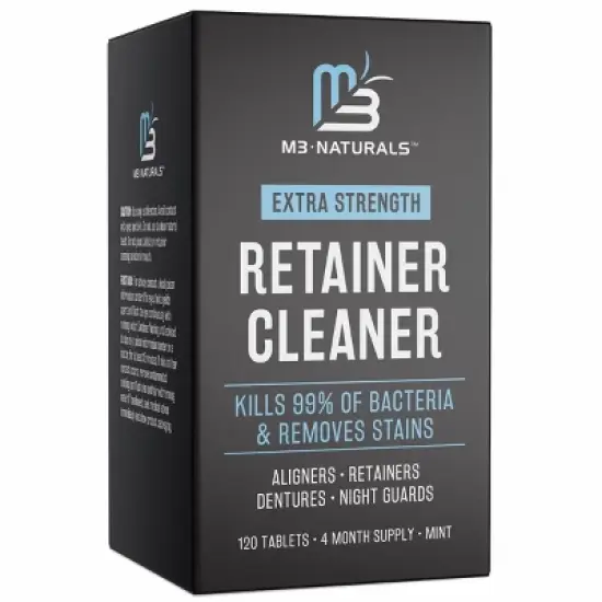Mint Retainer Cleaner, M3, Extra Strength Cleaning Tablets for Retainers, Dentures, Night Guards, Kills 99% of Germs & Removes Stains image {7}
