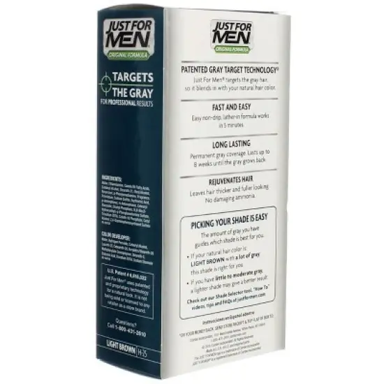 Just For Men Shampoo-In Hair Color, Light Brown, 1 Count image {3}