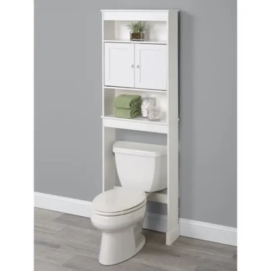 Two Door Cabinet Space Saver White - Zenna Home image {1}