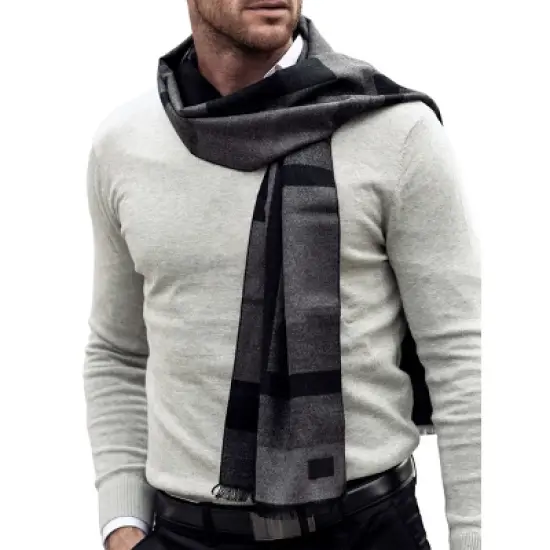 Mio Marino | Men's Cashmere Feel, 100% Cotton Fashion Winter Scarf image {21}