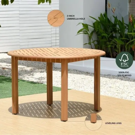 Amazonia 5pc Eucalyptus Round Lovegood Outdoor Patio Dining Set image {9}