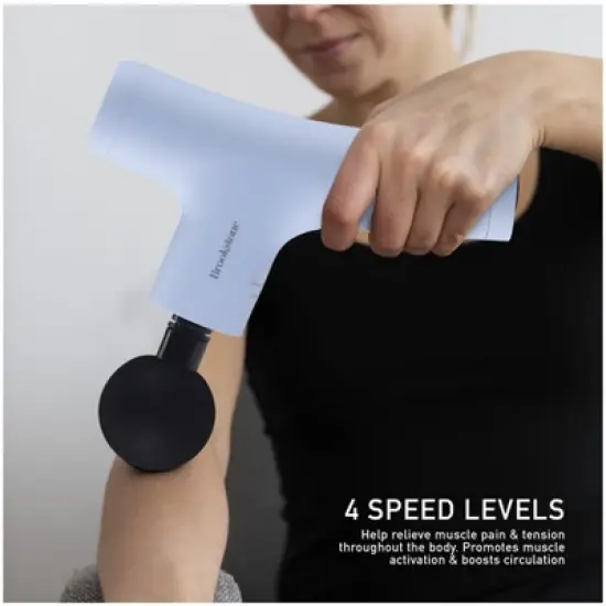 Brookstone Ergo Pulse Cordless Percussion Massager &ndash; Rechargeable with 4 Speeds, 4 Heads & Storage Case image {5}