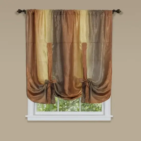 GoodGram Royal Ombre Crushed Semi Sheer Tie Up Single Window Curtain Shade image {7}