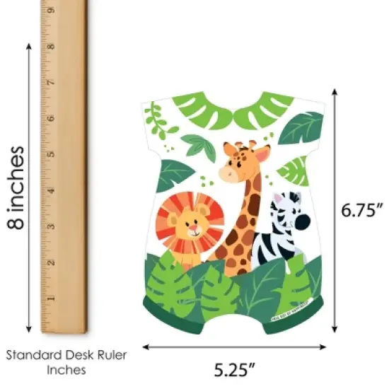 Big Dot of Happiness Jungle Party Animals - Picture Bingo Cards and Markers - Safari Zoo Animal Baby Shower Shaped Bingo Game - Set of 18 image {3}