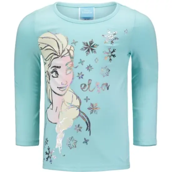 Disney Frozen Princess Anna Elsa Girls Zip Up Vest Puffer T-Shirt and Leggings 3 Piece Outfit Set Toddler image {1}