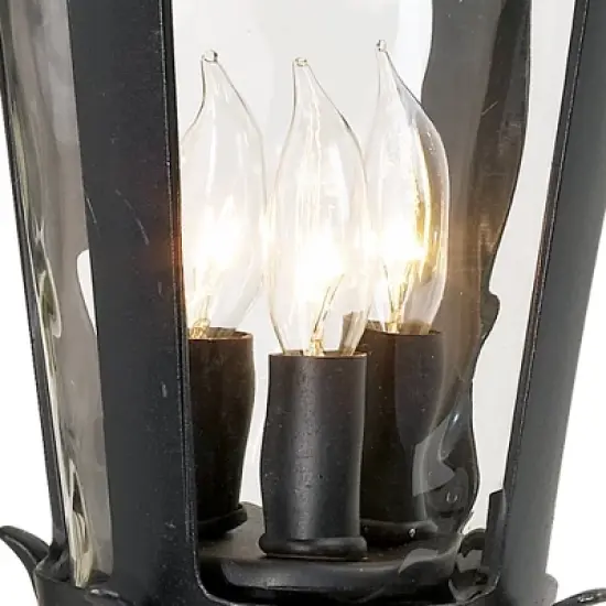 John Timberland Casa Marseille Vintage Rustic Outdoor Wall Light Fixture Black Scroll Arm 21 1/2" Clear Hammered Glass for Post Exterior Barn Deck image {6}