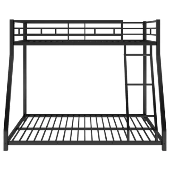 Twin over Full Metal Floor Bunk Bed with Ladder-ModernLuxe image {5}
