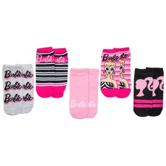 Womens Barbie Classic Looks No Show Socks 5-Pack image {1}