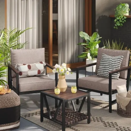 Oak Park 3pc Patio Chat Set - Threshold&trade; image {1}