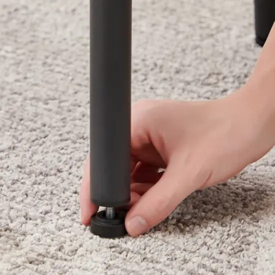 SKRAN Set of 3 Pub Table and Chairs Set, Round Counter Height Table and PU Bar Stools w/Storage Shelf for Breakfast Nook Small Bistro image {10}