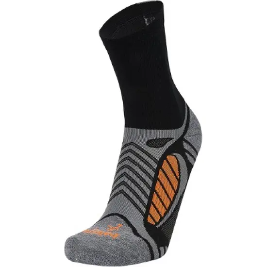 Balega Ultra Light Second Skin Crew Length Running Socks - Black/Gray Heather image {1}