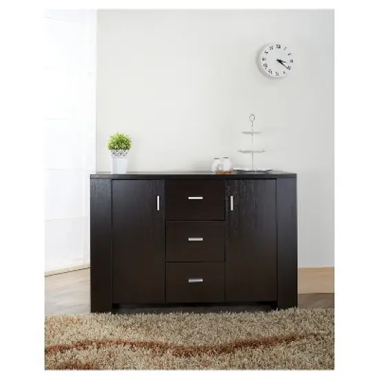 Inger Modern Buffet w/Side Shelves Espresso - HOMES: Inside + Out image {1}