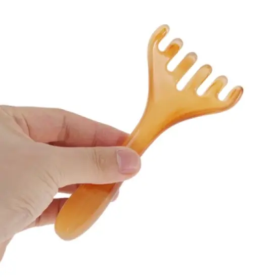 Unique Bargains Antler-shaped Head Massage Comb Green Brown 1 Pc image {4}